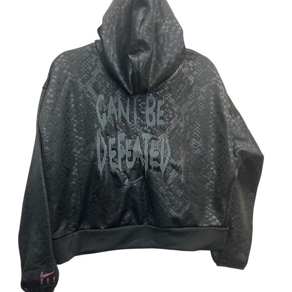 Nike Tops - Nike “Can’t Be Defeated” Black Hoodie Oversized Women Size M
